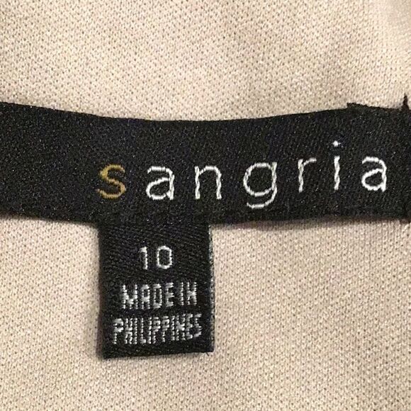 Sangria Black Lace Overlay Beaded Short Sleeve Sheath Dress - Picture 14 of 16